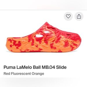 NEW Puma LaMelo Ball MB.04 Slide - Red & Orange Marble US W 8